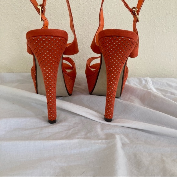 Heart in D Orange Gold platform High Heel Size 6 - Picture 7 of 17